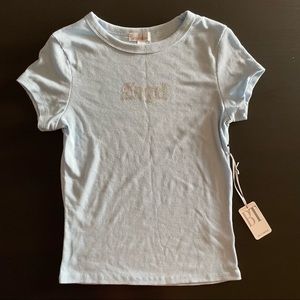 NWT Crystal Angel Light Blue 90s T-shirt Y2K